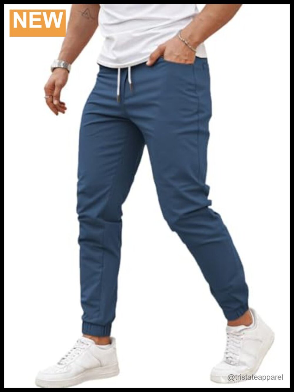 Men's Slim Fit Joggers Elastic Waist Stretch Drawstring Tapered Leg